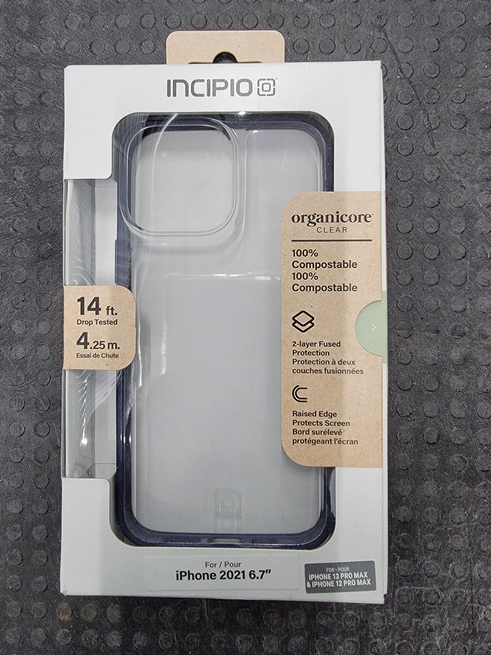 Incipio Organicore Clear iPhone 13 Pro Max/12 Pro Max Case with Navy Edge